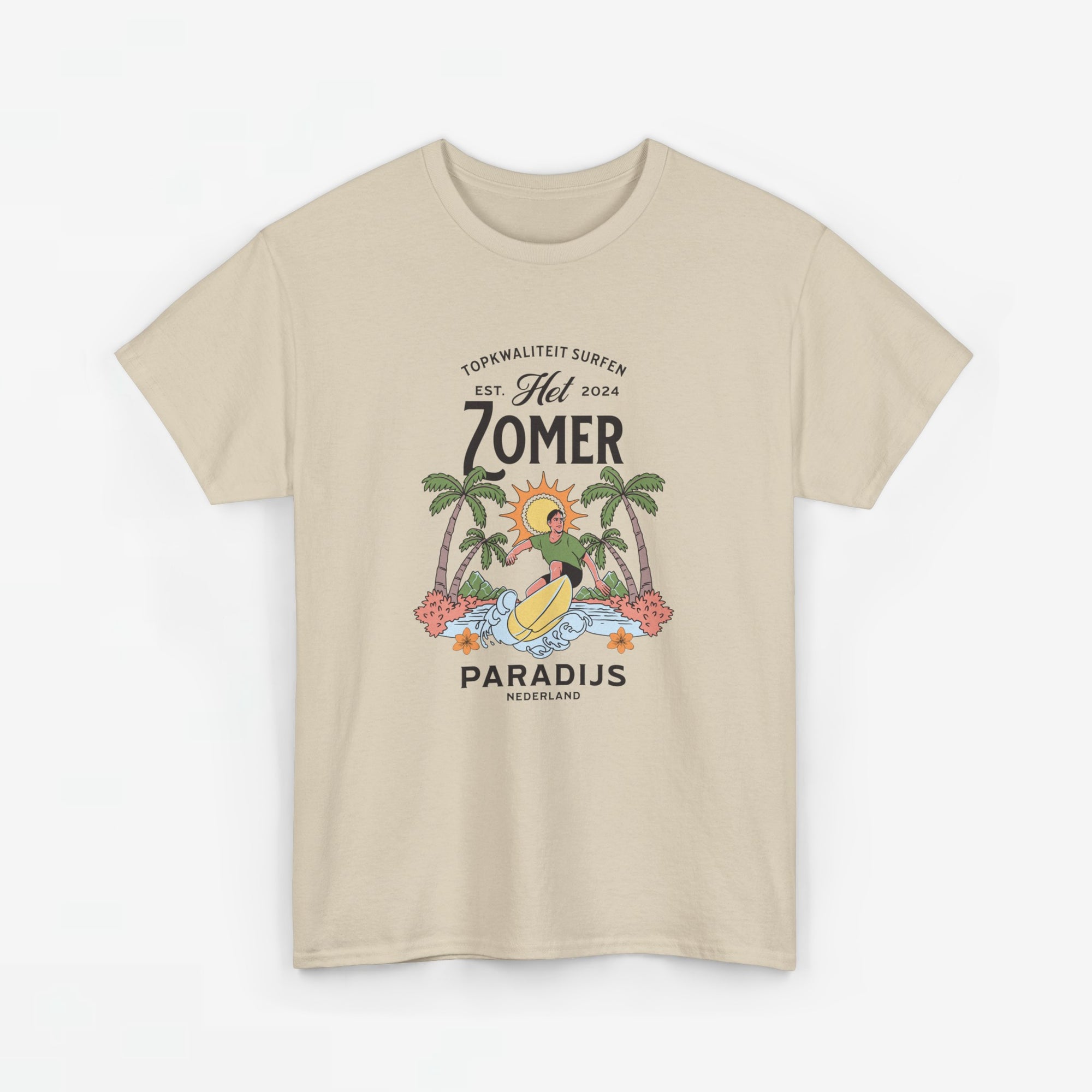 Heren Zomer Oversized T-shirt met print - Surfen Nederland