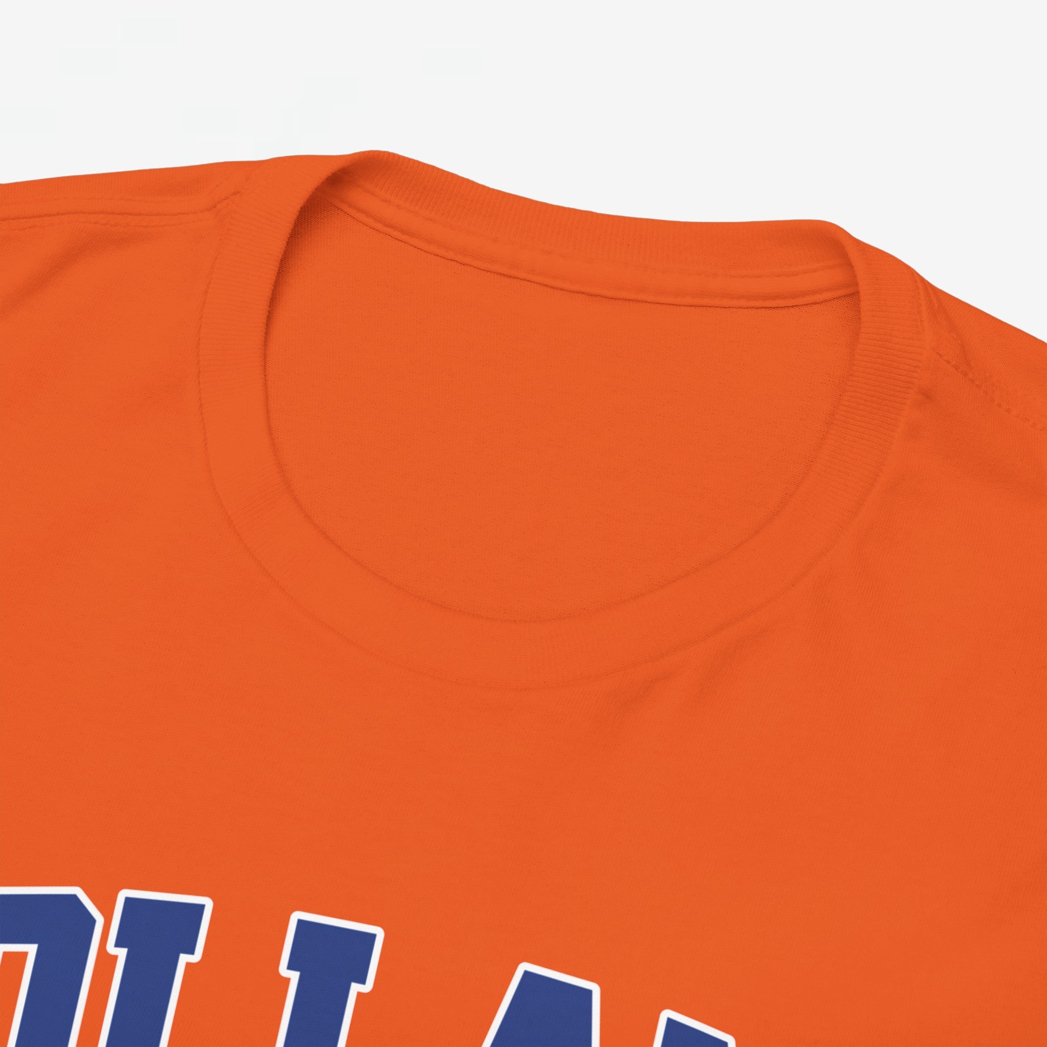 Oranje T-shirt voor EK, WK en Koningsdag - Personaliseer met Naam & Rugnummer - HOLLAND met Leeuw (blauwe tekst)