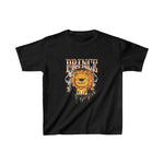 Kinder T-shirt (zwart) met 'PRINCE' leeuwcartoonprint op de borst
