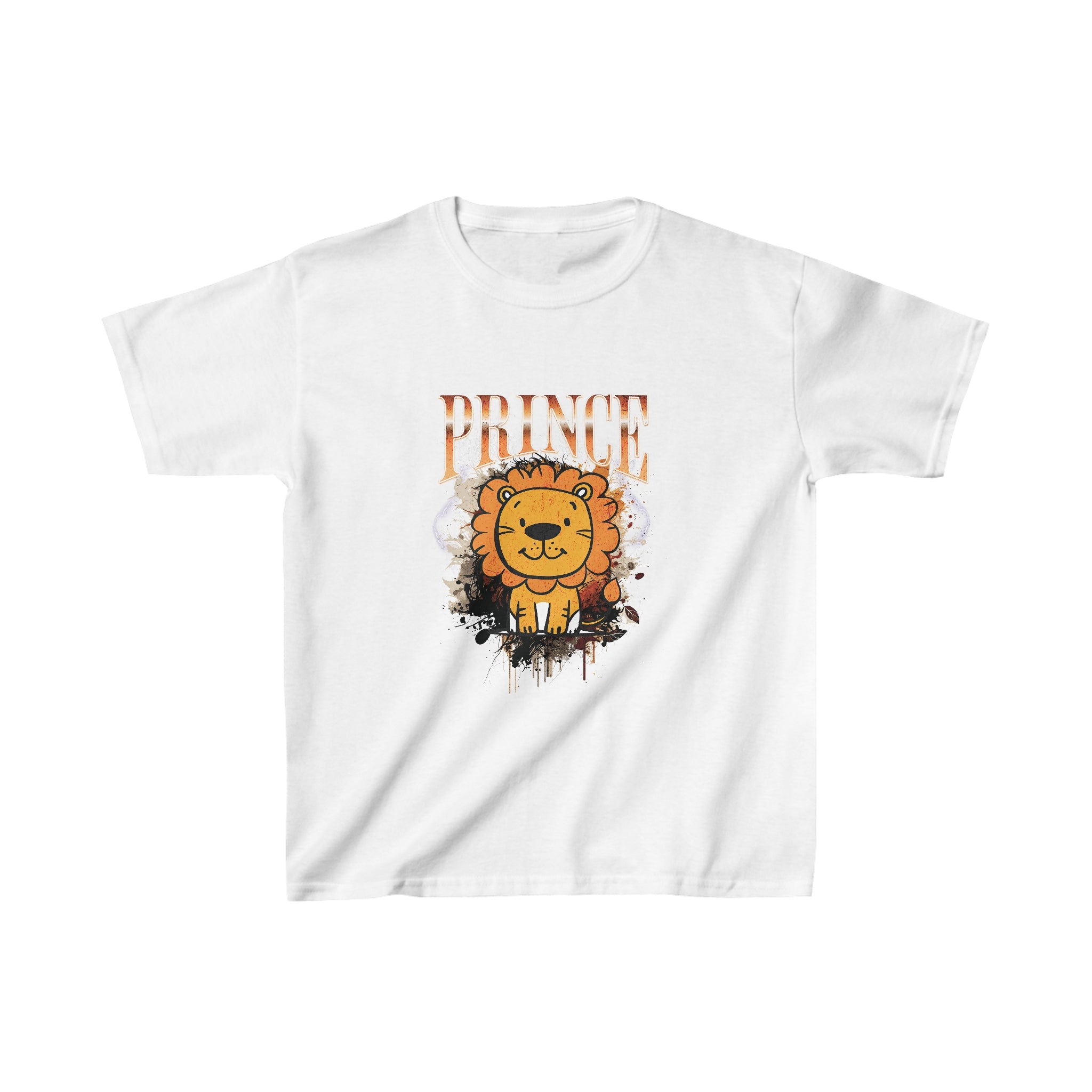 Prince Leeuw Cartoon | Front Print | Koningsdag Kinder T-shirt | Retro | Jongens