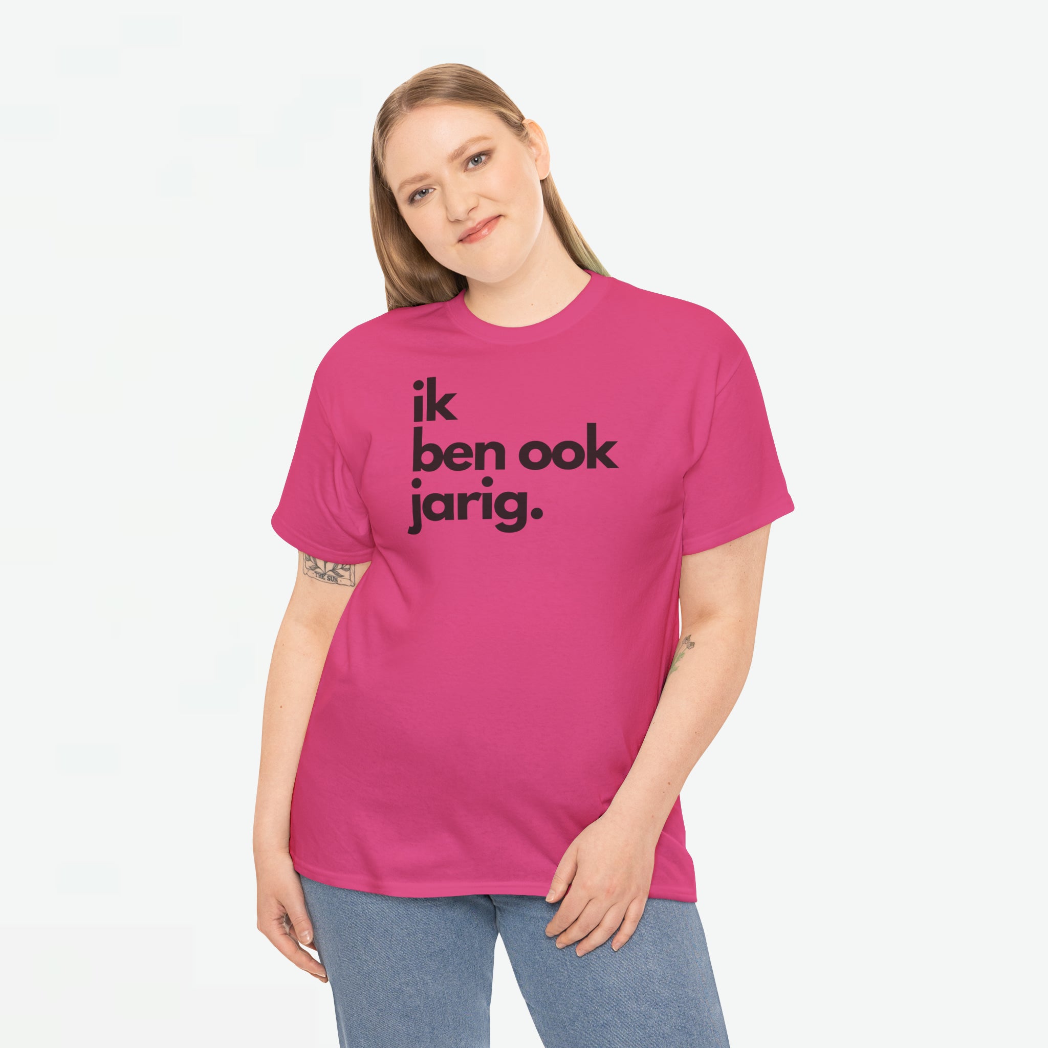 Ik ben ook jarig | Front Print | Koningsdag T-shirt | Oversized