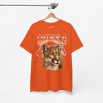 Oranje T-shirt met 'QUEEN' leeuwenkop en kroonprint op de borst