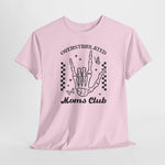 Roze oversized T-shirt met handprint en 'Moms Club' tekst op de borst