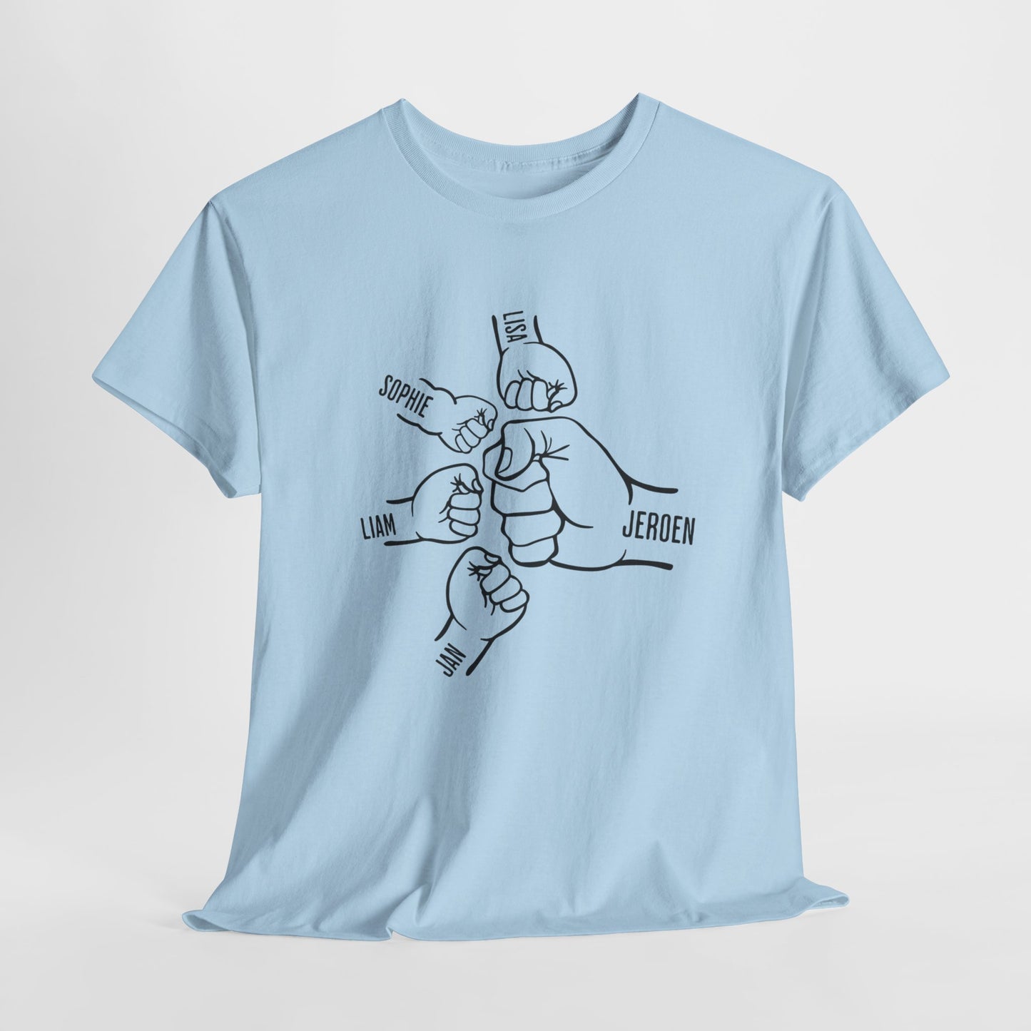 Gepersonaliseerde Vaderdag Papa Cadeau - T-shirt - Fist Bump Papa met namen