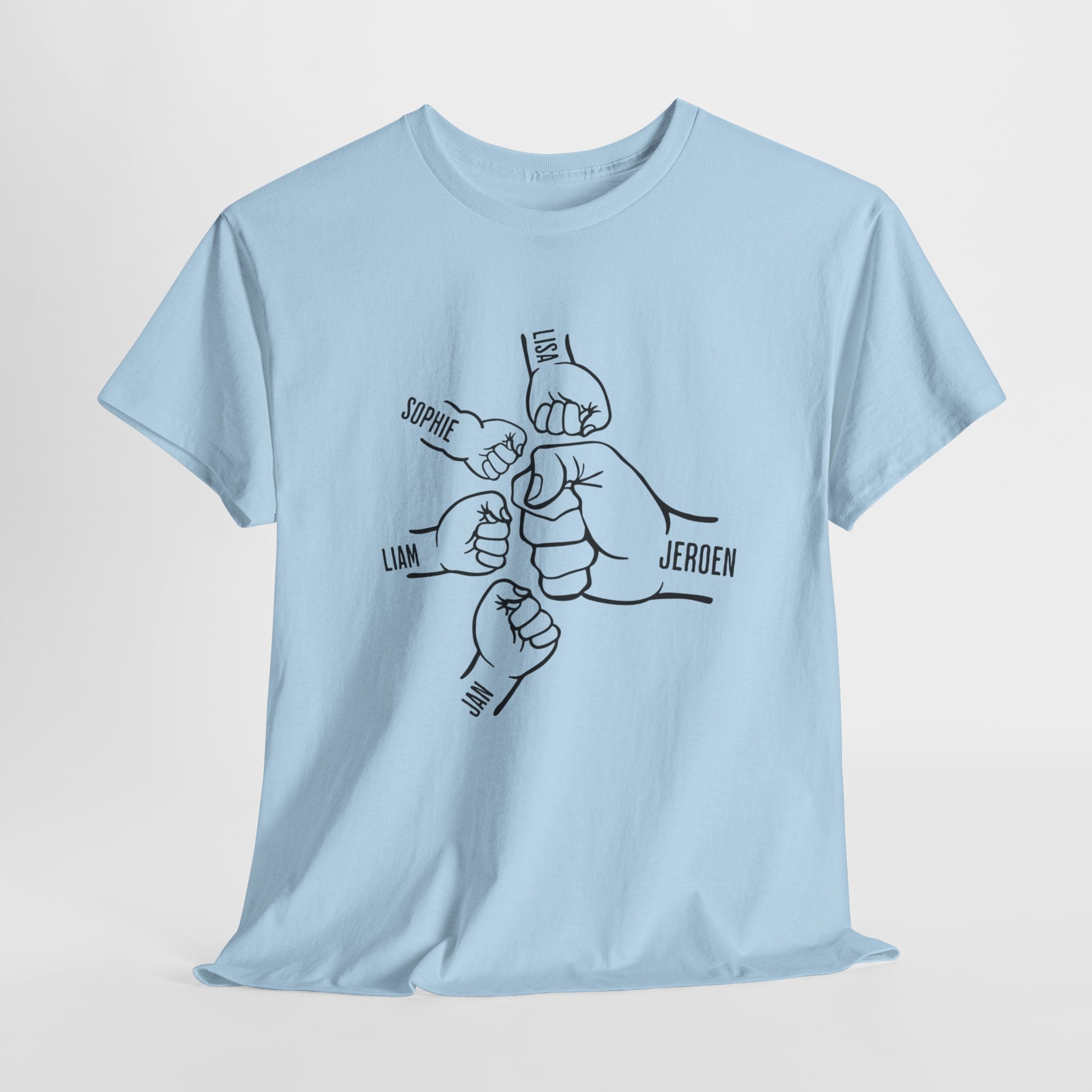 Gepersonaliseerde Vaderdag Papa Cadeau - T-shirt - Fist Bump Papa met namen