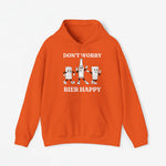 Oranje oversized hoodie met capuchon, koordsluiting en voorprint