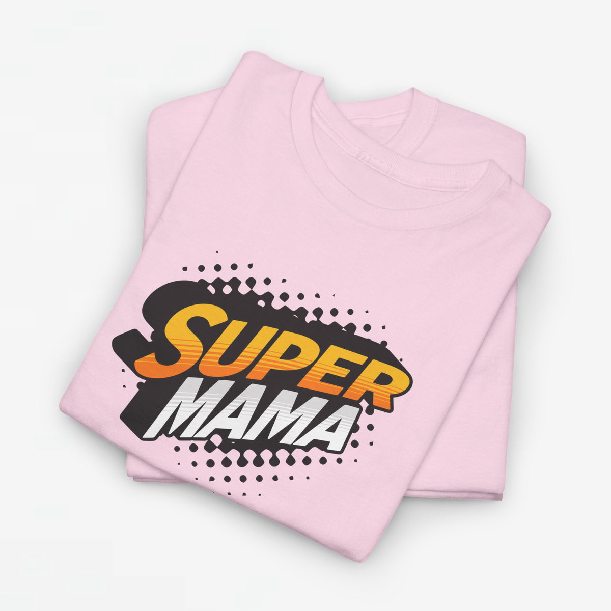 Lichtroze oversized T-shirt met print "SUPER MAMA" op de borst.