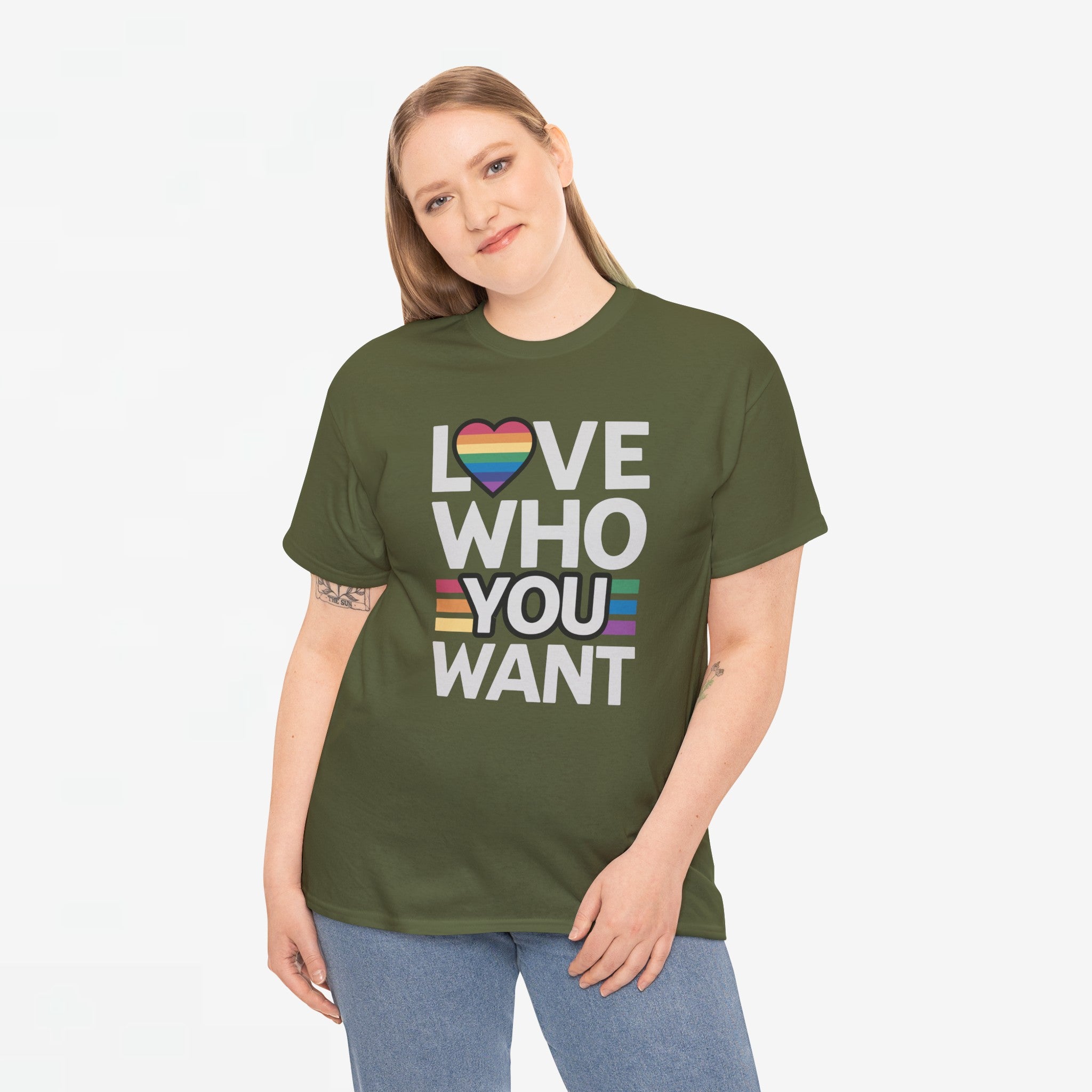 Gay Pride T-shirt - Love Who You Want - Oversized #52