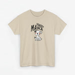 Honden mama t-shirt zand met voorop hondenillustratie en ronde hals.