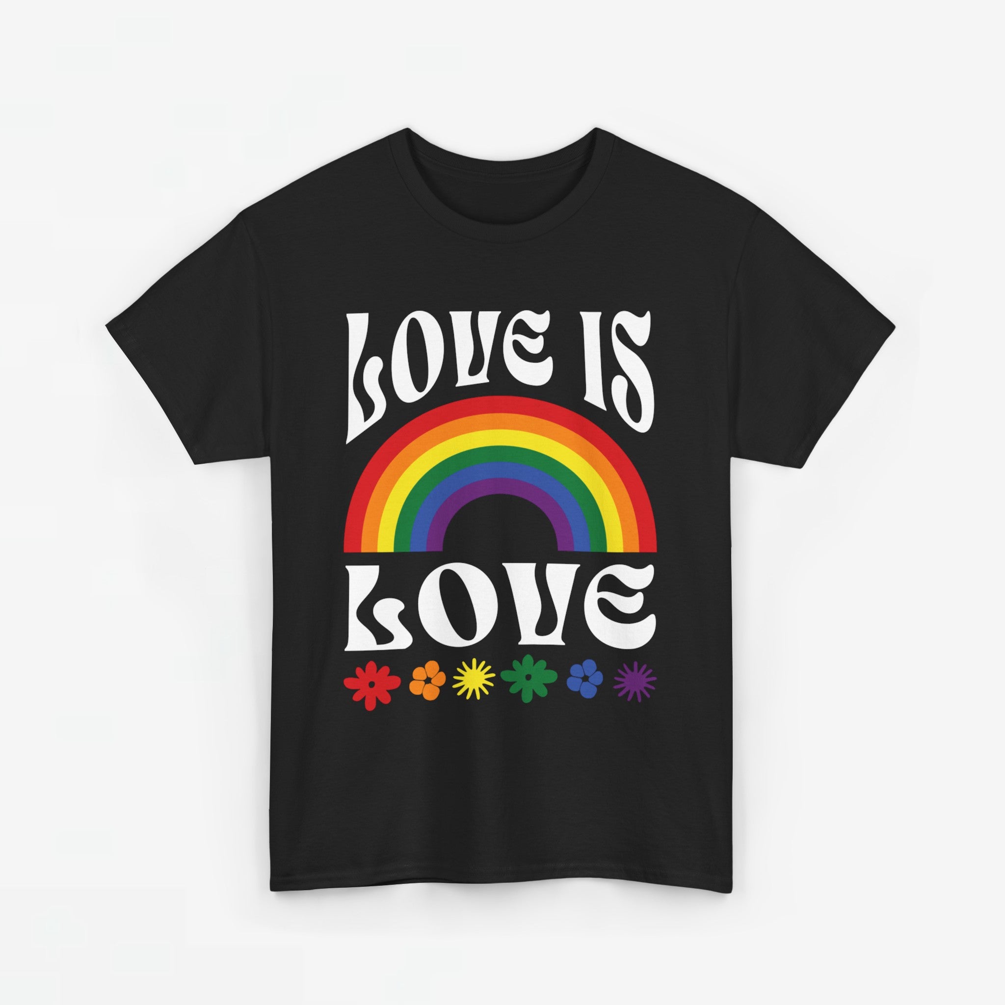 Gay Pride T-shirt - Love is love (witte tekst) - Oversized #54