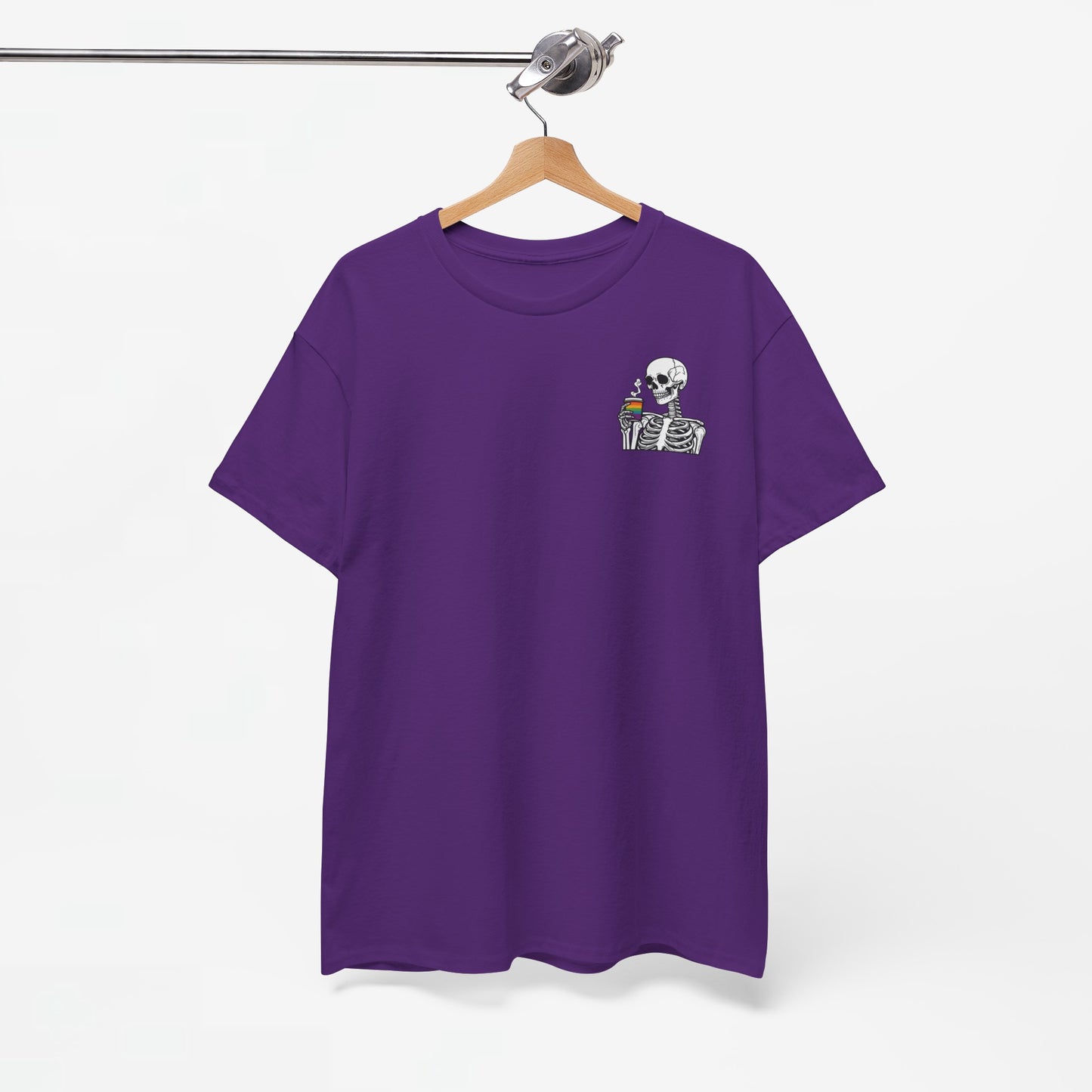 Gay Pride T-shirt - Skelet Regenboog Koffie - Oversized #73