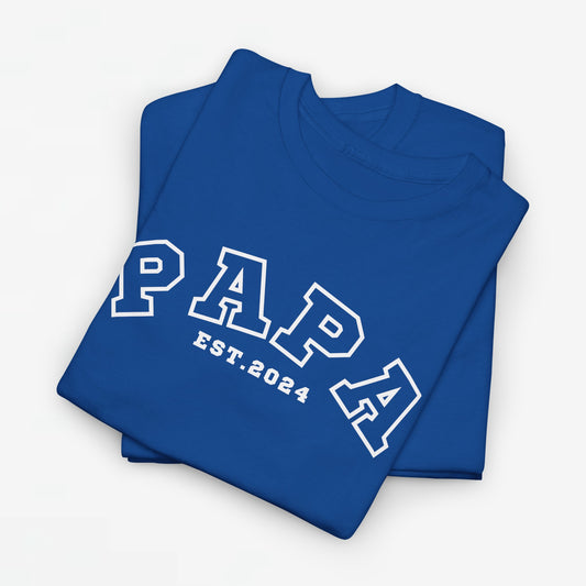 Gepersonaliseerde Vaderdag Papa Cadeau - T-shirt - Papa - EST [Jaar]