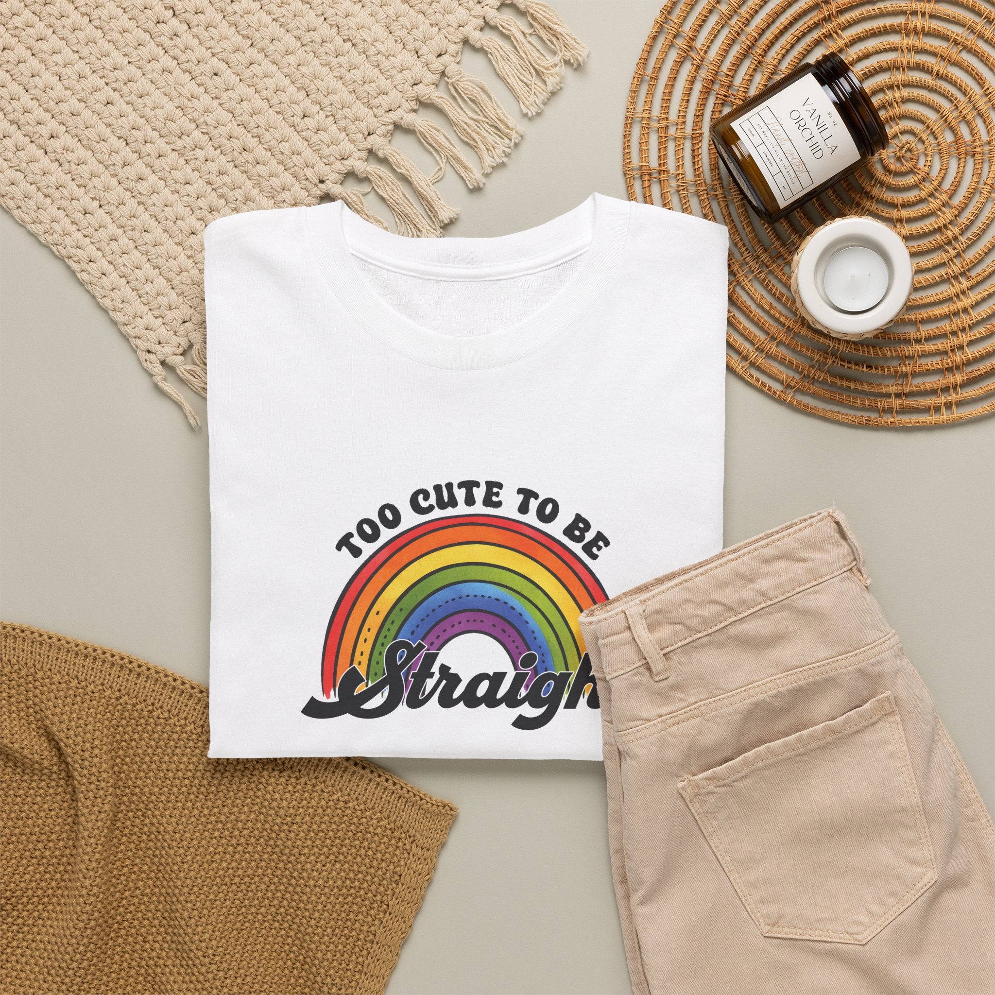 Gay Pride T-shirt - Too Cute To Be Straight | SkrrtShirt