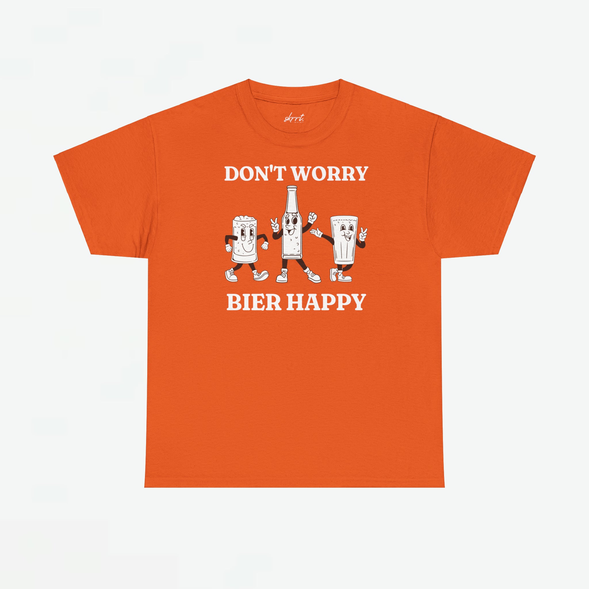 Don't Worry Bier Happy | Front Print | Koningsdag T-shirt | Retro | Oversized