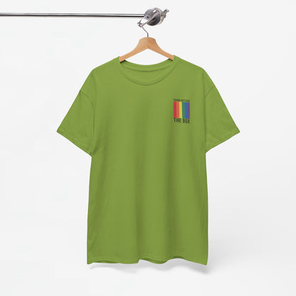 Gay Pride T-shirt - Think Outside The Box (zwarte tekst) - Back Print - Oversized #29