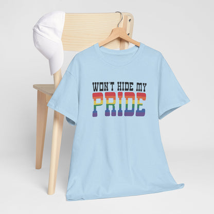 Gay Pride T-shirt - Won't Hide My Pride (zwarte tekst) - Oversized #27