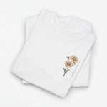 T-shirt wit met kleine bloemenprint op de borst