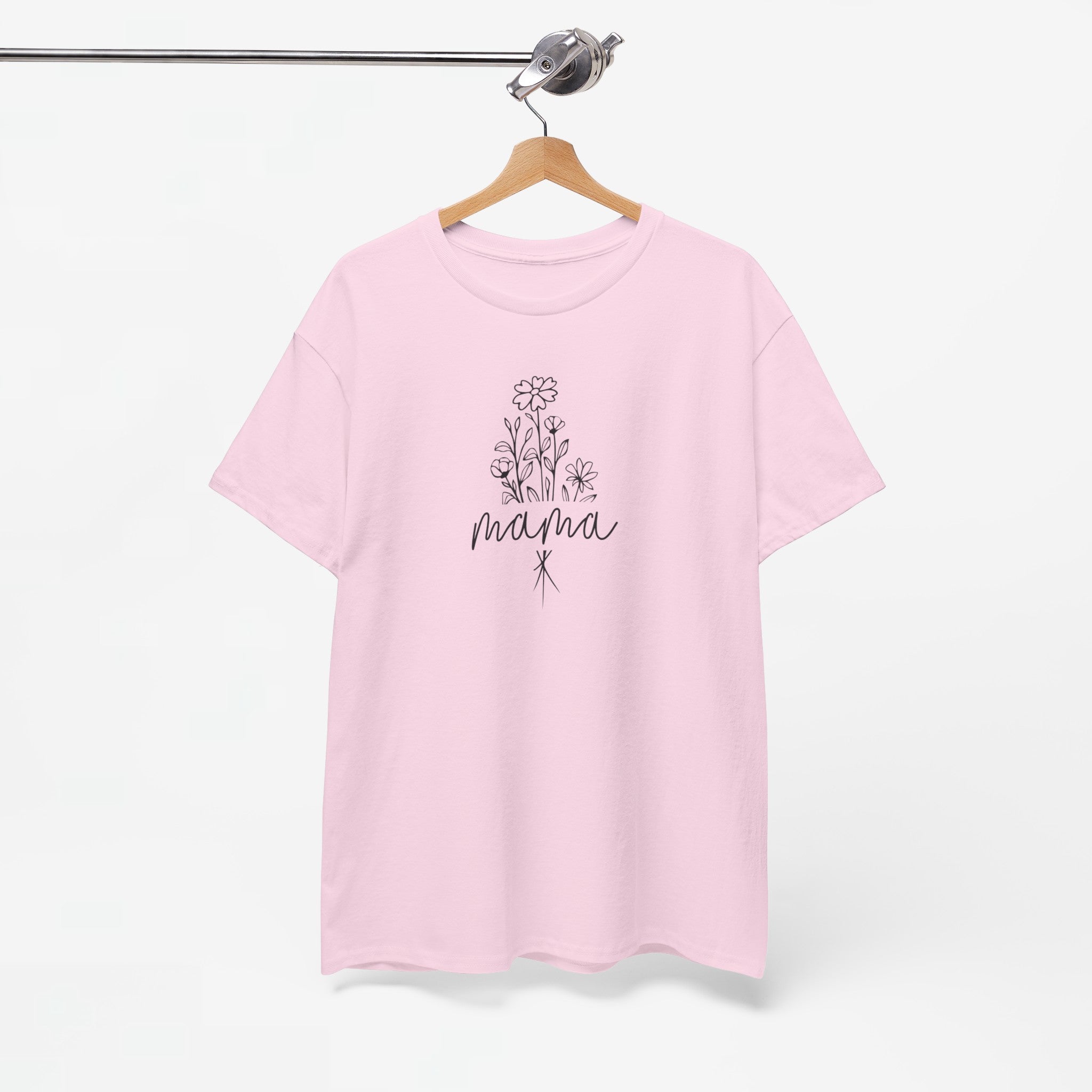 Moederdag Mama Cadeau - T-shirt - Line Art Bloem - Oversized - #23