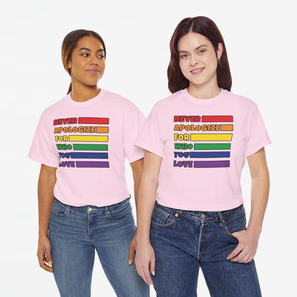 Gay Pride T-shirt - Never Apologize For Who You Love - Oversized #16