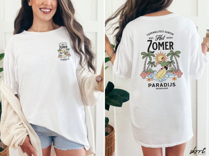 Zomer T-shirt voor Dames - Skrrtshirt Zomervakantie Oversized Tee #10 - Zomer Paradijs