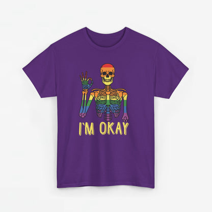 Gay Pride T-shirt - Skelet I'm Okay - Oversized #69