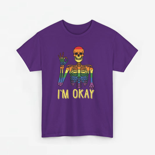 Gay Pride T-shirt - Skelet I'm Okay - Oversized #69