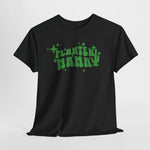 Zwart T-shirt met groene 'Planten Mamma'-print, frontaanzicht