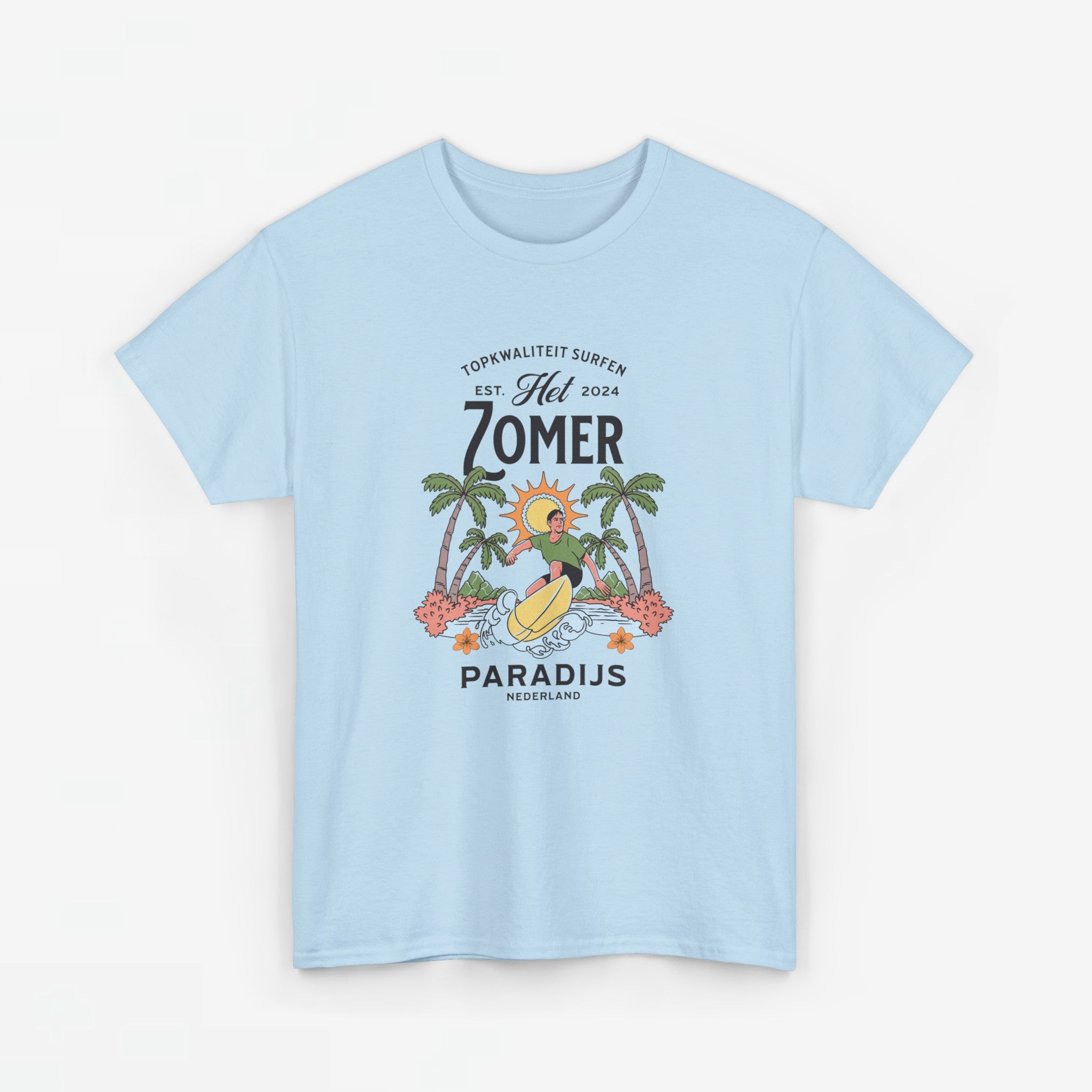 Dames Zomer Oversized T-shirt met print - Surfen Nederland