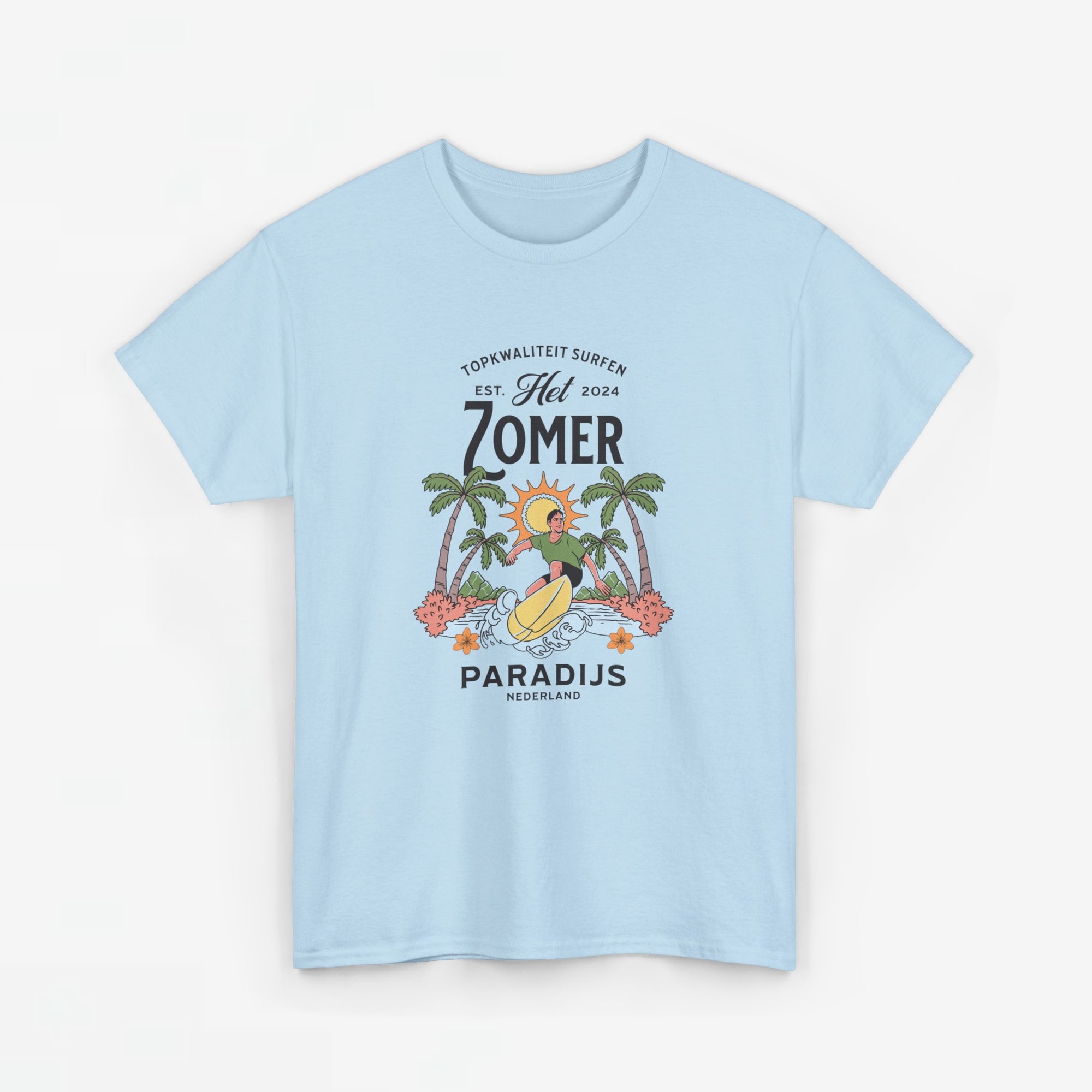 Heren Zomer Oversized T-shirt met print - Surfen Nederland