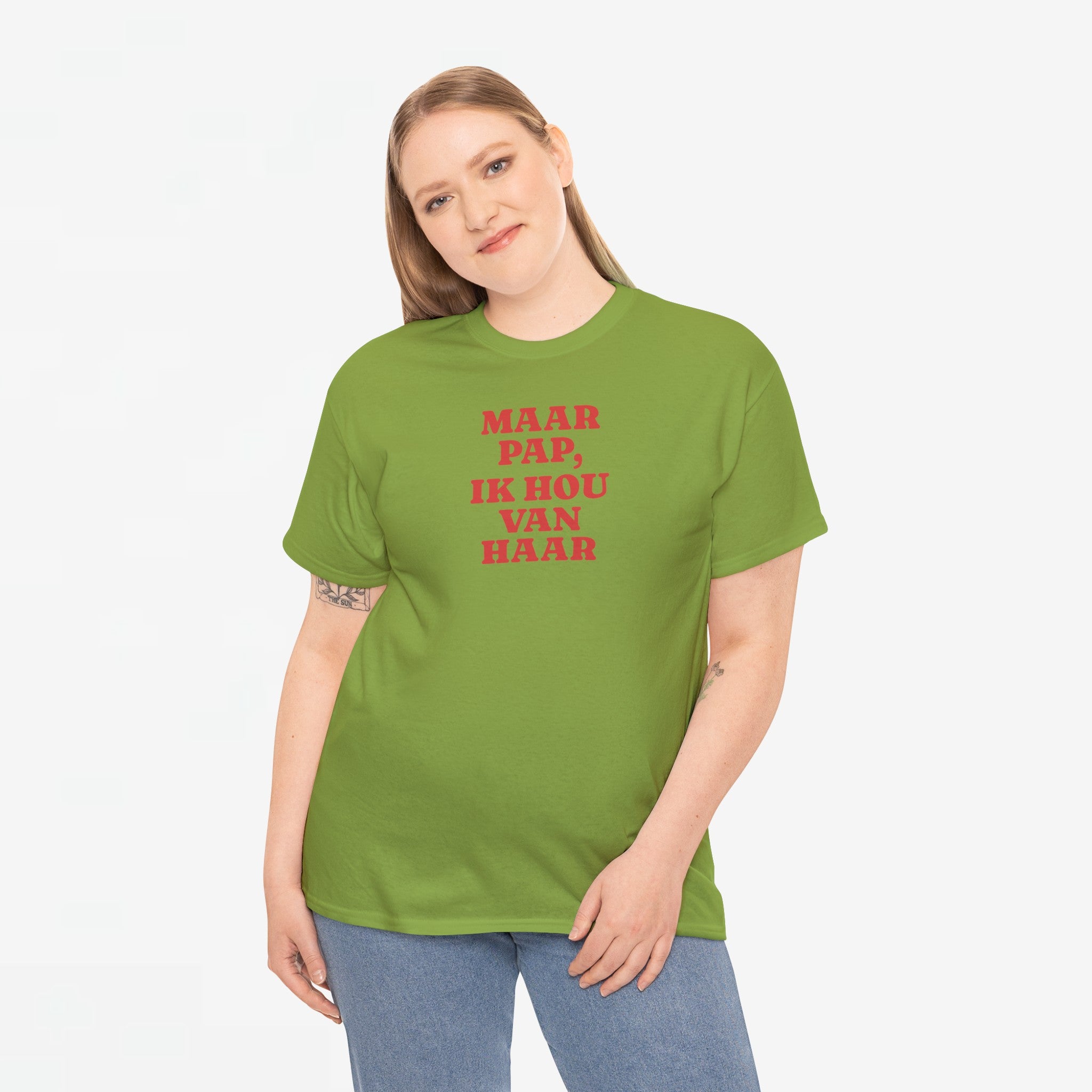 Gay Pride T-shirt -  Maar Pap, Ik Hou Van Haar - Oversized Tee