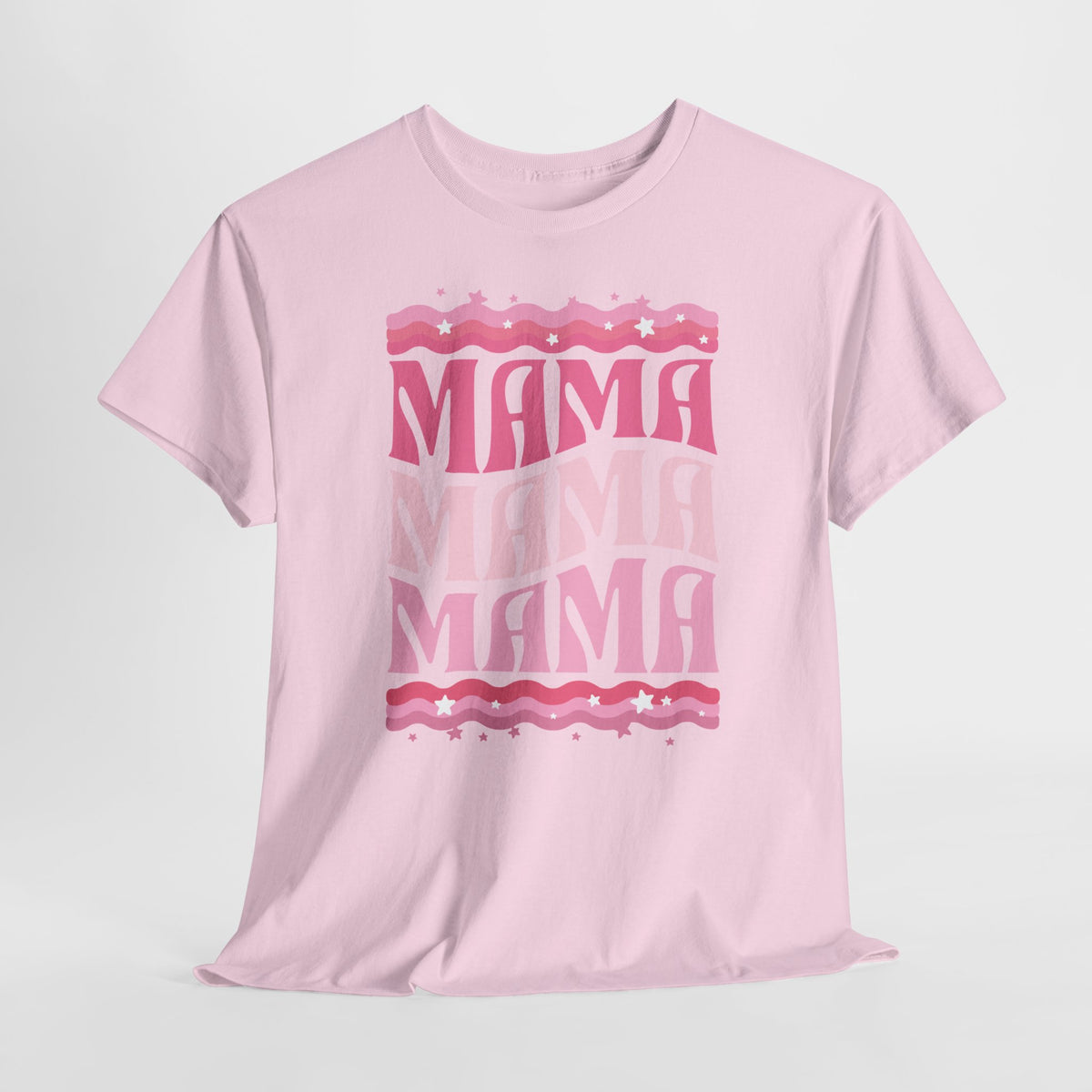 Lichtroze oversized T-shirt met roze “MAMA”-print met sterren