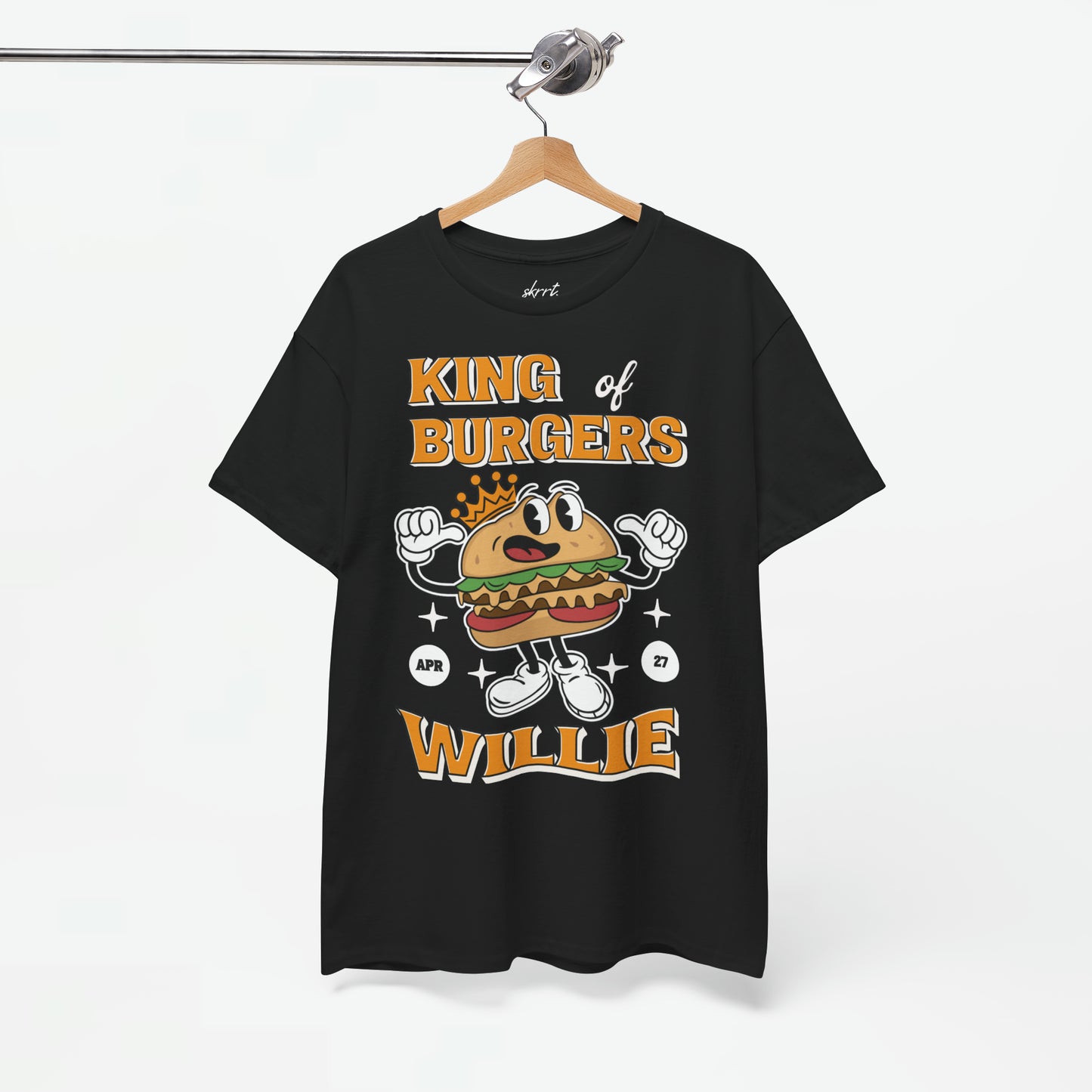 King of Burgers Willie | Front Print | Koningsdag T-shirt | Retro | Oversized