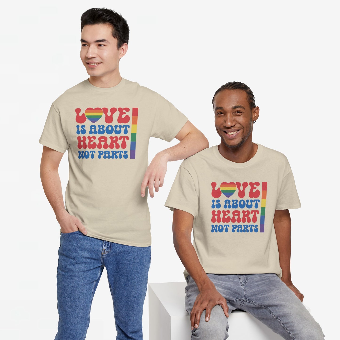 Gay Pride T-shirt - Love is about heart, not parts - Oversized #31