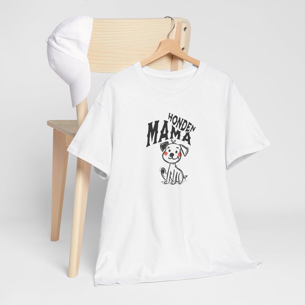 Wit oversized t-shirt met honden-mama opdruk op de borst