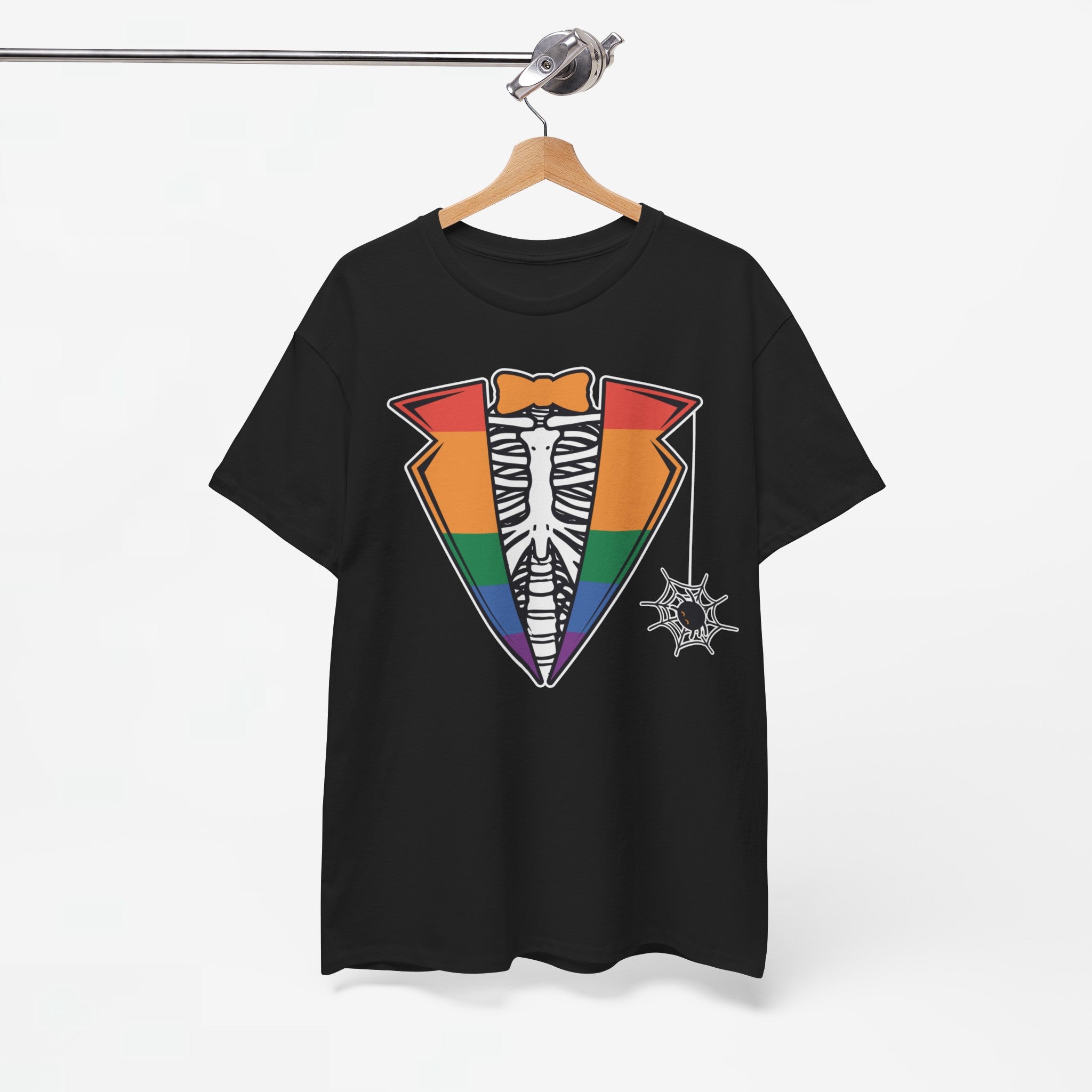 Gay Pride T-shirt - Skelet Regenboog Suit - Oversized #72
