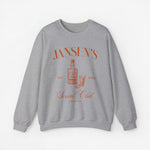 Grijze bedrukte sweatshirt met ronde hals en JANSEN'S opdruk en Social Club-tekst