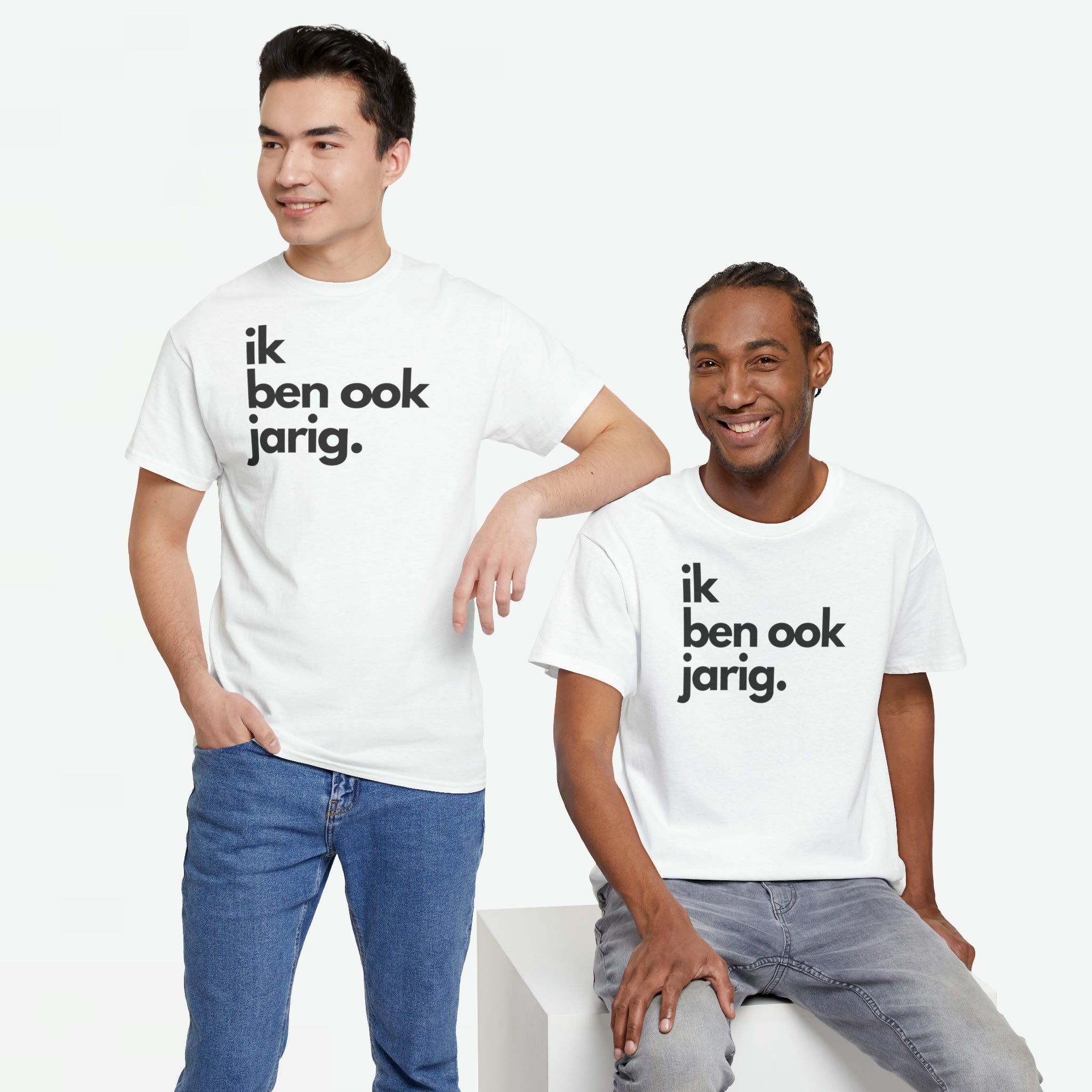 Ik ben ook jarig | Front Print | Koningsdag T-shirt | Oversized