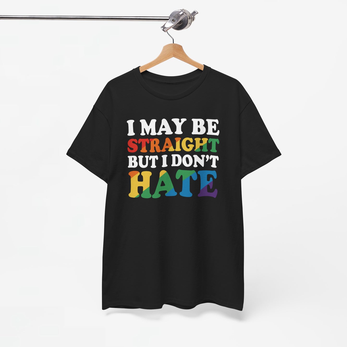 Gay Pride Support T-shirt - I may be straight but I don't hate - Oversized #8