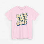 Roze T-shirt met ronde hals en borstprint “BESTE MAMA OOIT”
