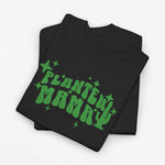 Oversized T-shirt zwart met groene 'Planten Mammy' print op de borst