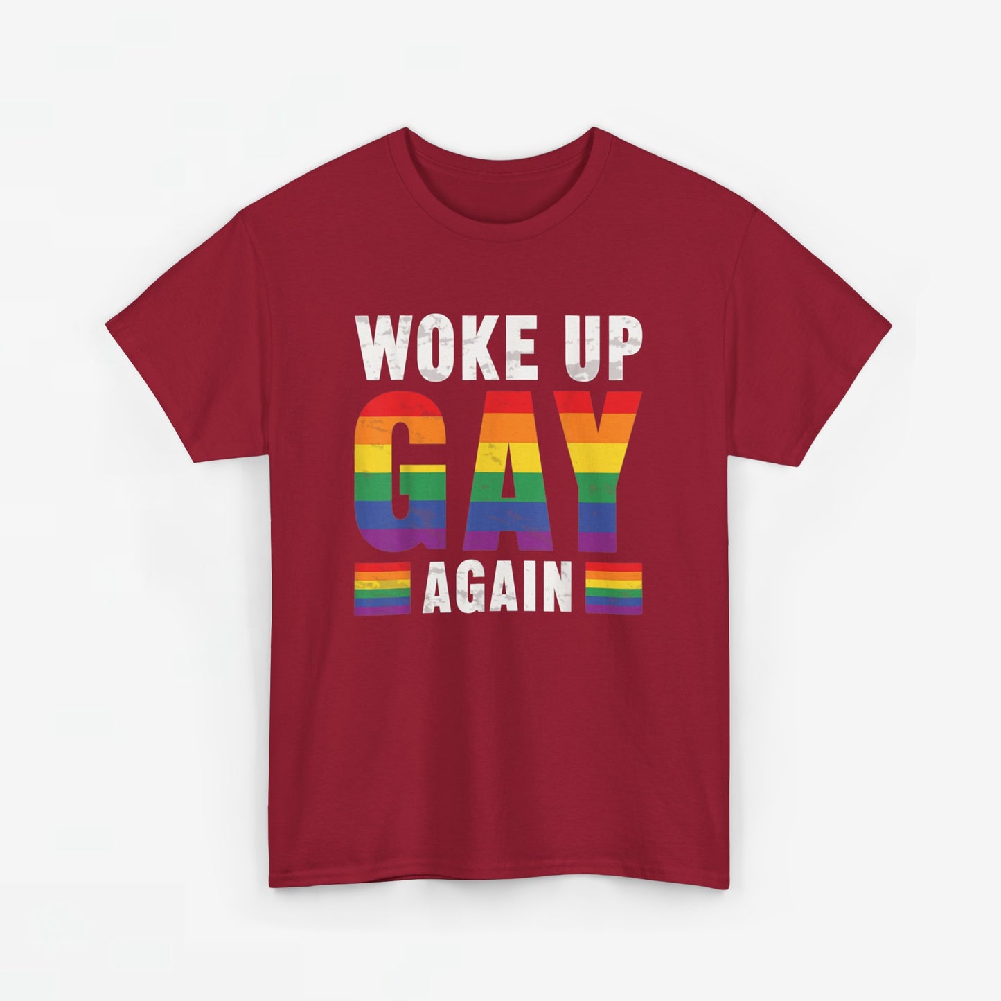 Gay Pride T-shirt - Woke Up Gay Again - Oversized #44