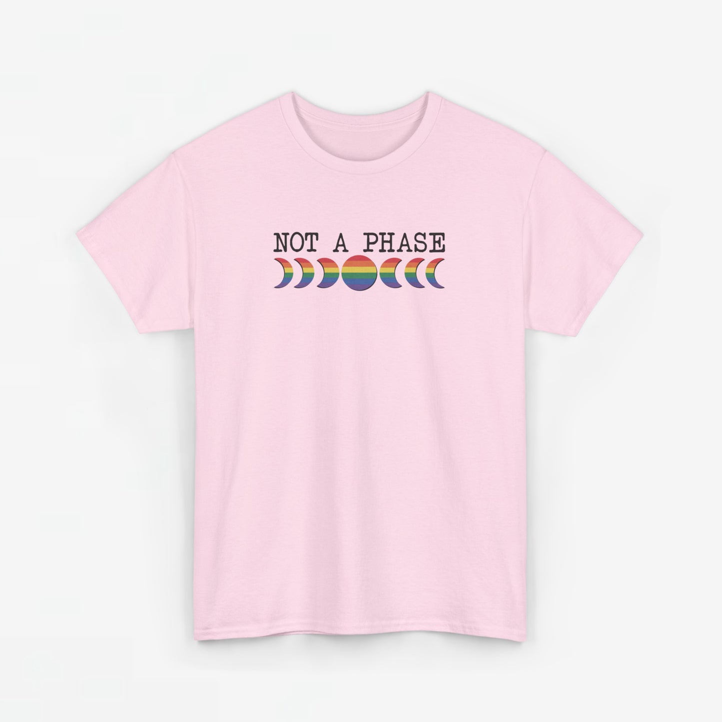 Gay Pride T-shirt - Not a phase (zwarte tekst) - Oversized #3