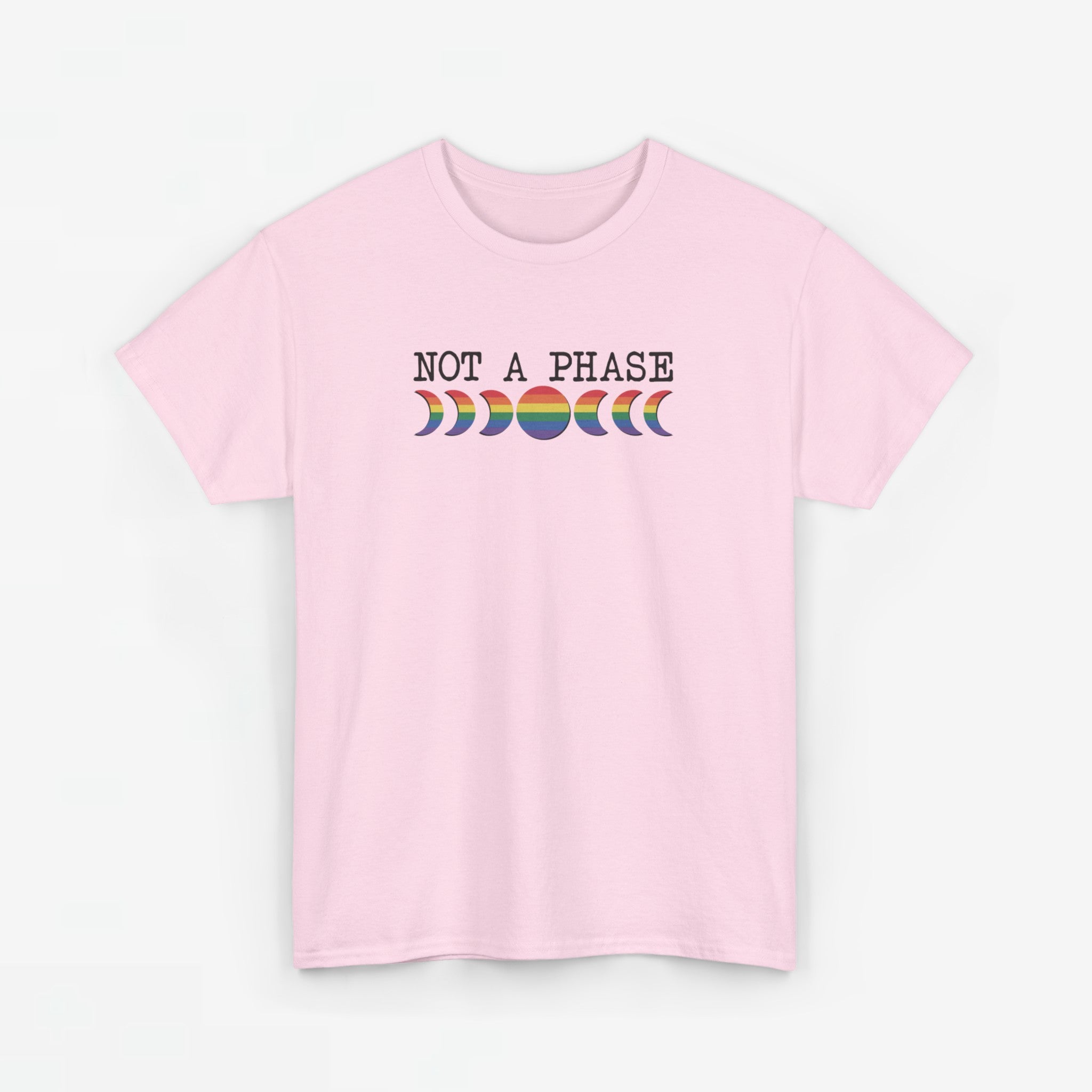 Gay Pride T-shirt - Not a phase (zwarte tekst) - Oversized #3