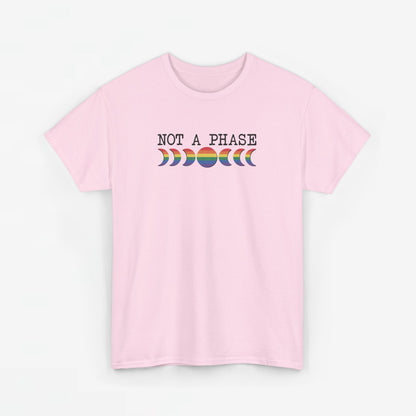 Gay Pride T-shirt - Not a phase (zwarte tekst) - Oversized #3