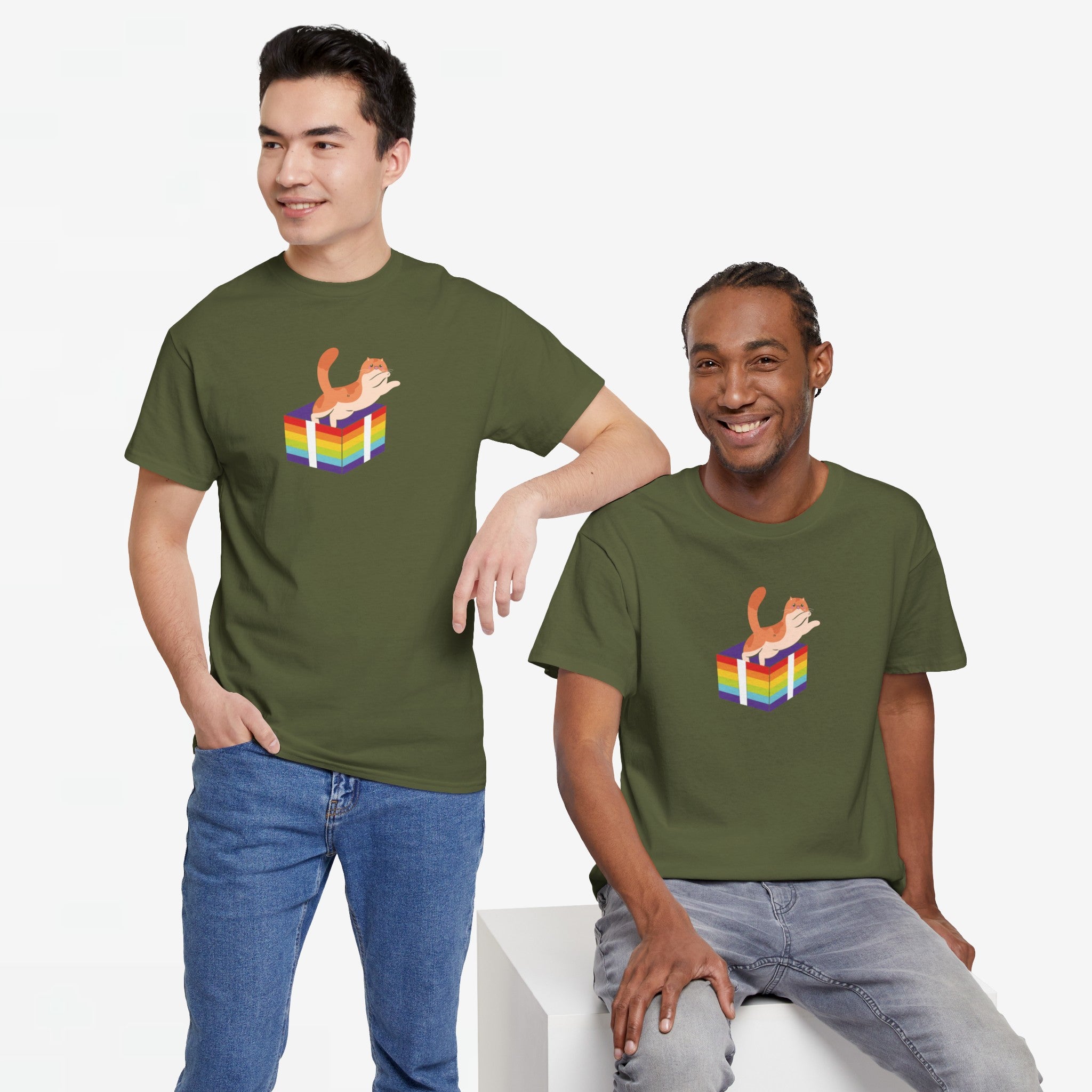 Gay Pride T-shirt - Kat Regenboog - Oversized #57