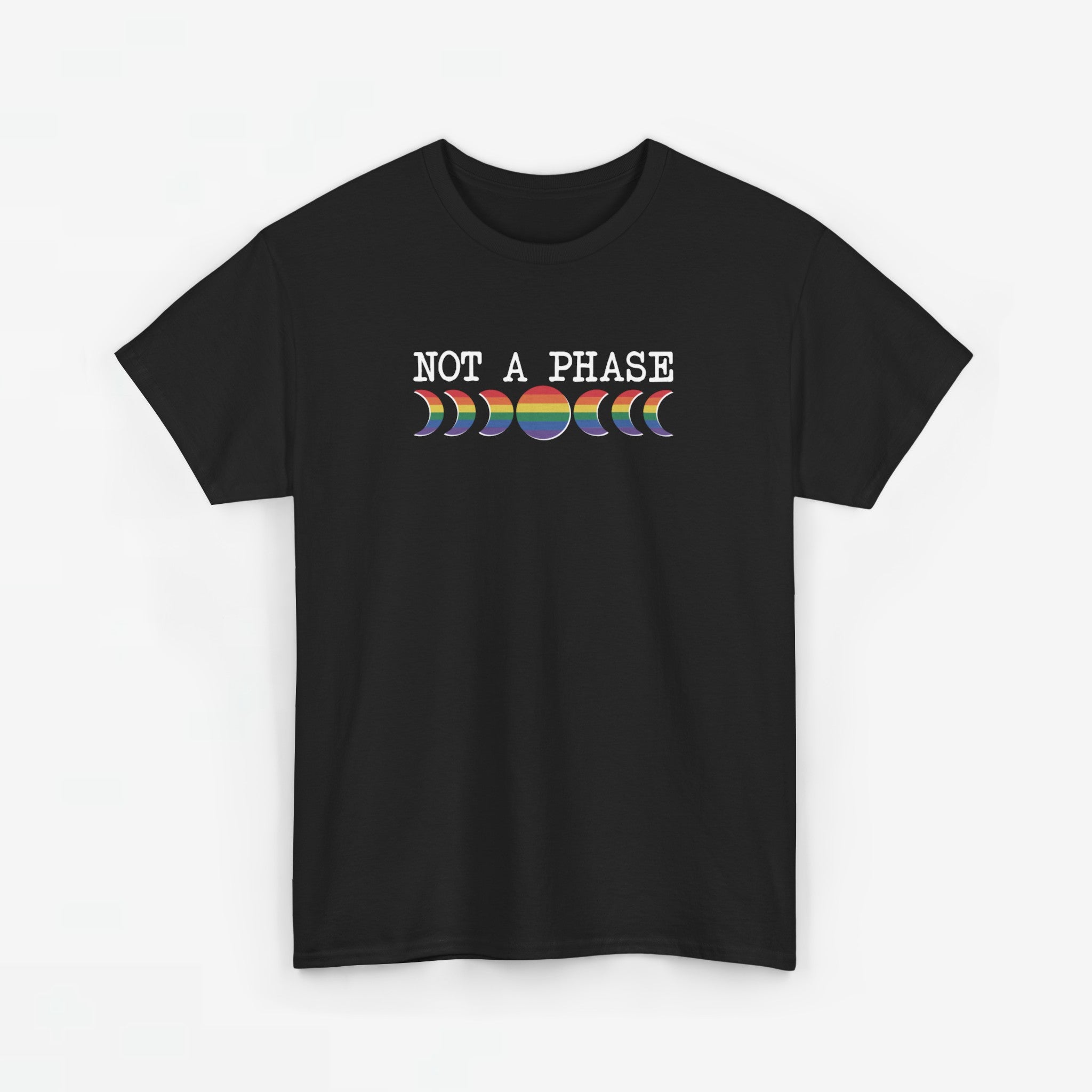 Gay Pride T-shirt - Not a phase (witte tekst) - Oversized #2