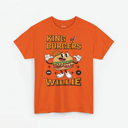 King of Burgers Willie | Front Print | Koningsdag T-shirt | Retro | Oversized