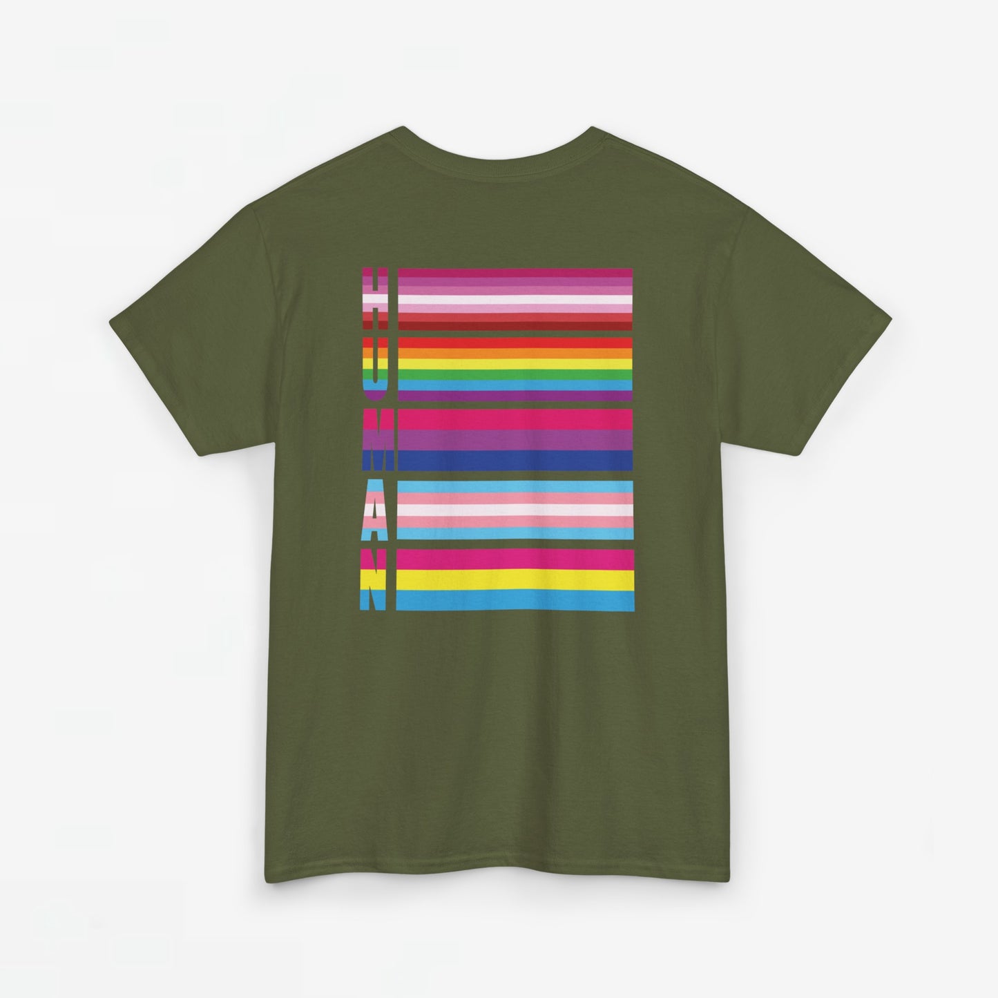 Gay Pride T-shirt - LGBTQ+ Vlag Human - Back Print - Oversized #12