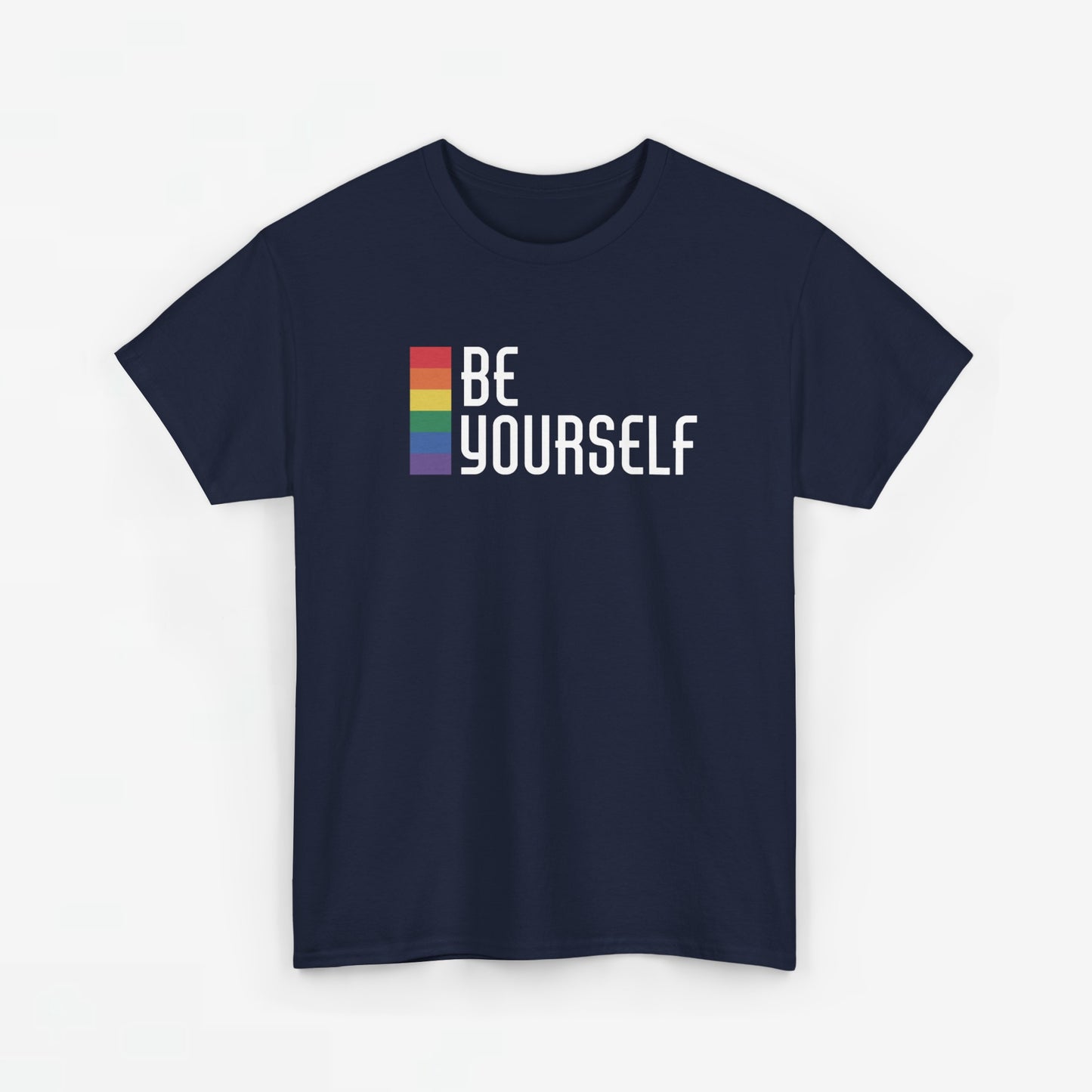 Gay Pride T-shirt - Be Yourself (witte tekst) - Oversized #24