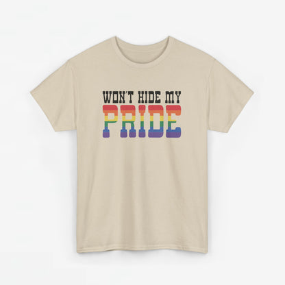 Gay Pride T-shirt - Won't Hide My Pride (zwarte tekst) - Oversized #27